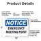 Signmission Emergency Meeting Point, 10 in W x Rectangle, Aluminum OS-2PACK-NS-A-710-L-11860 - alternate 7